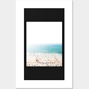 Coastal, Blue water, Beach art Sea, Ocean, People, Modern art, Wall art, Print, Minimalistic, Modern Posters and Art